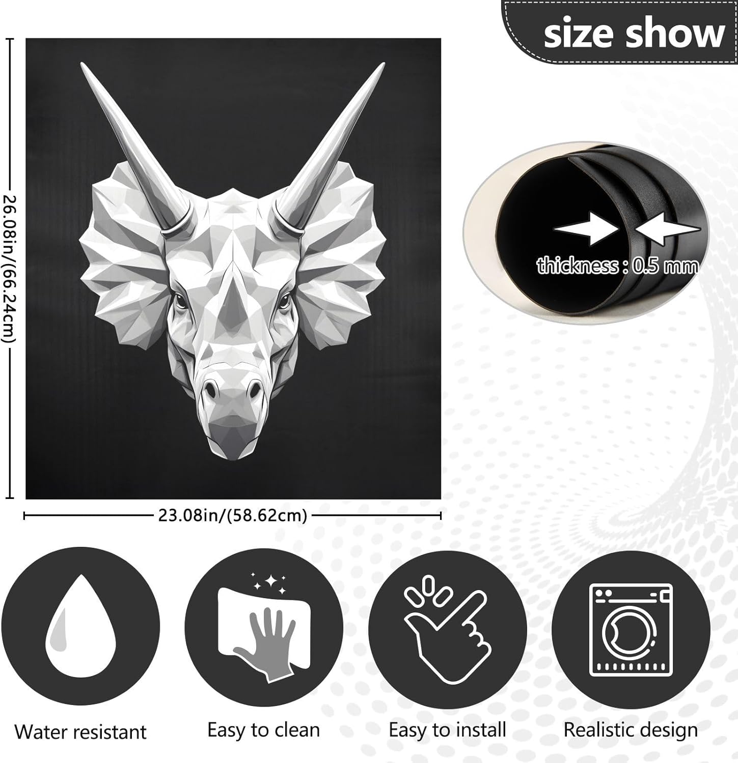 Dishwasher Magnet Cover Large Magnetic Stickers Rhinoceros Front Dishwasher Cover Reusable Decal for Home Kitchen Anti-Scratch Refrigerator Decorative Lid Washing Machine Laundry 23