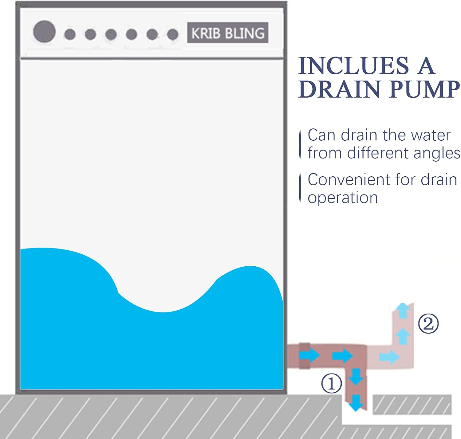17.7 lbs Portable Washer Drain Pump, 10 Programs & 8 Water Levels Selections, Full Automatic Washing Machine with LED Display, Ideal for Camping, Apartment, Dorm, Gold