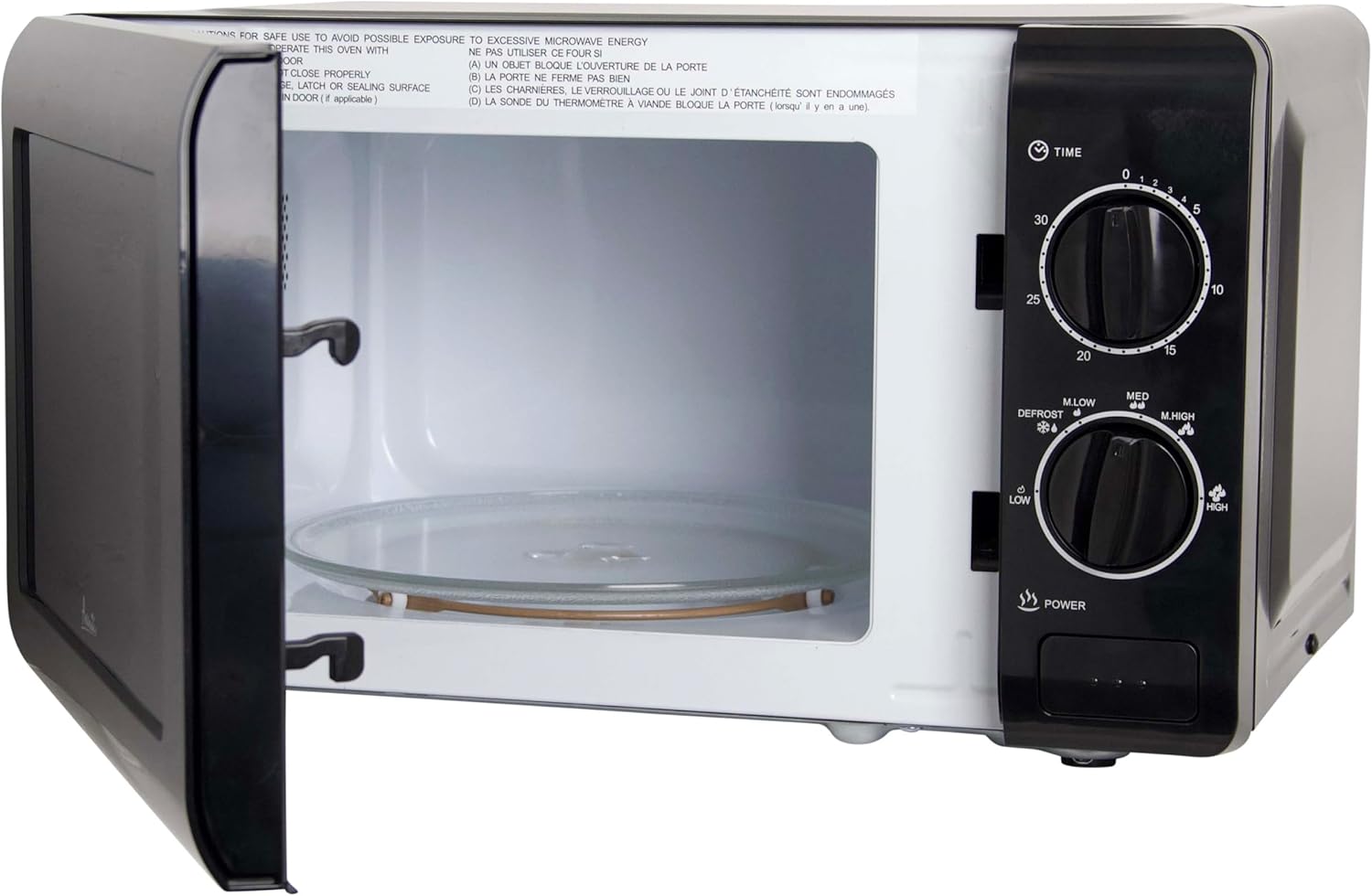 Avanti Microwave Oven 700-Watts Compact Mechanical with 5 Power Settings, Defrost, Full Range Temperature Control and Removable Glass Turntable, 0.7-Cu.Ft., Black