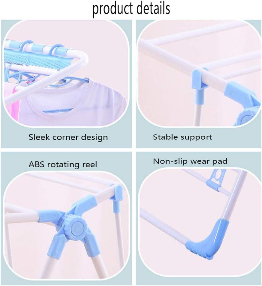 Laundry Rack, Airer-T-Model Foldable Clothes Airer, Clothes Airer Maximum Loading Capacity 50 Kg