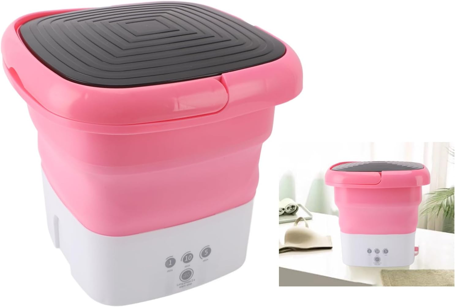 Portable Washing Machine, Mini Washer 9L Washing Machine, Dryer Folding Lavadora Portatil Foldable Compact Manual Laundry Clothes, Apartment Travel Underwear Camping (US Plug