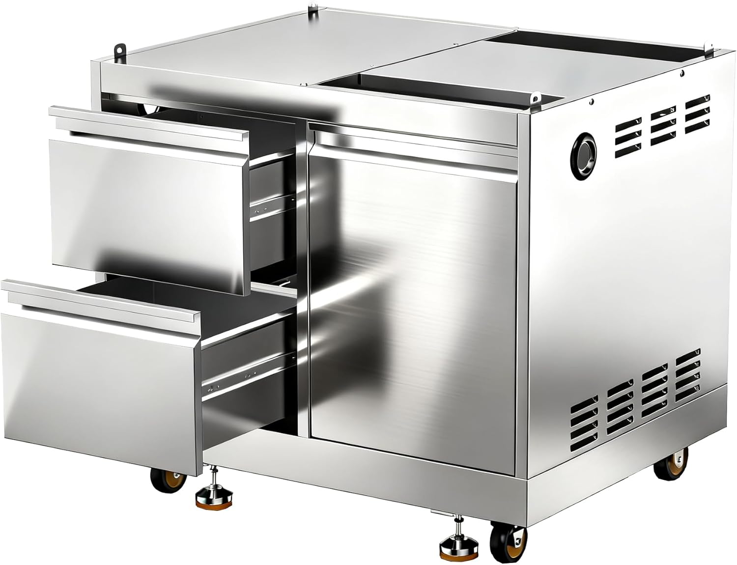 BODEGA Outdoor Kitchen Cabinets for Built-in BBQ Grill with 2 Drawers and Propane Tank Storage, Stainless Steel Outdoor Kitchen Drawer Suitable for 30 Inch Propane Grills.