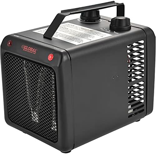Global Industrial 1500/1000W Portable Heater With Adjustable Thermostat, Steel, 120V, Black