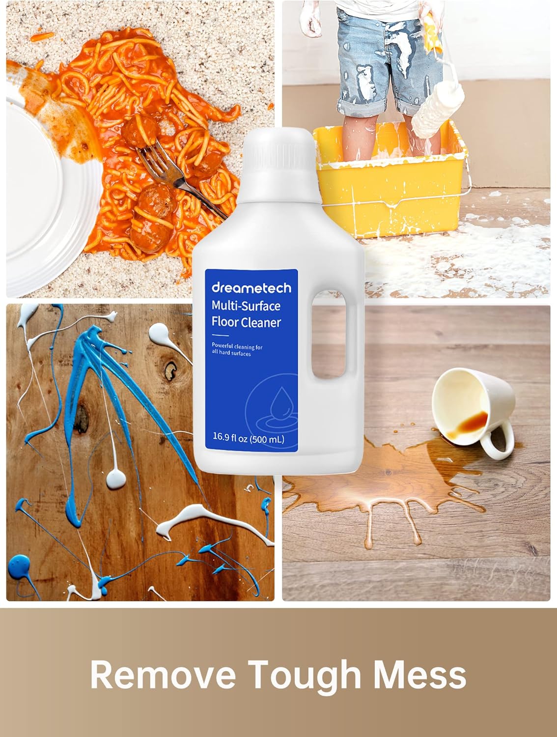 DREAME Trouver K10 Wet Dry Vacuum Cleaner & Cleaning Solution Bundle, Cordless Vacuum Mop with Self-Washing, 8.38lbs Lightweight Floor Washer, 30min Runtime, Edge Cleaning Great for Hardfloor