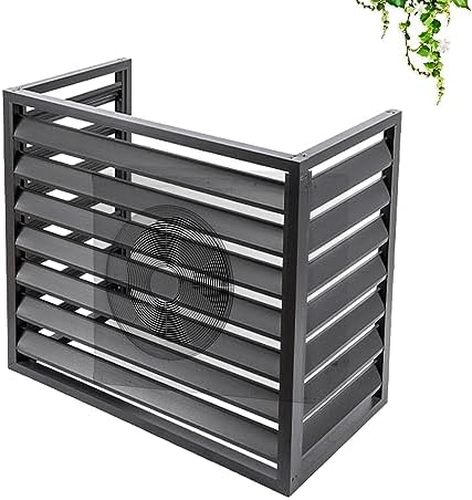 Outdoor Air Conditioner Cover - Aluminum Alloy Rack For Heat Pump - Guardrail Frame For Outside To Hide Outdoor AC Unit And Trash Enclosure, 39.4*19.7*27.5/43.3*23.6*31.5in ( Color : Gray , Size : 110
