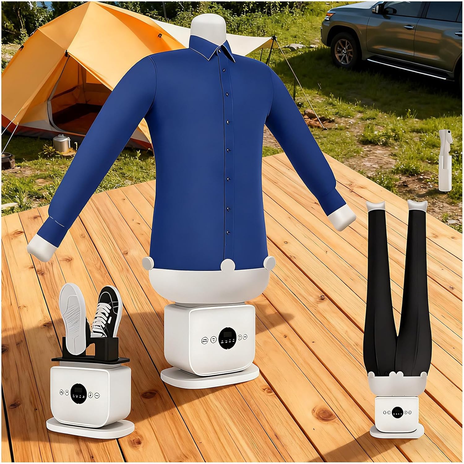 Portable Automatic Ironing Machine,1250W Wireless Vertical Steam Iron with Four Internal Sock Clips,Clothes Drying Rack & Hanging Garment Steamer for Clothes and Fabric A