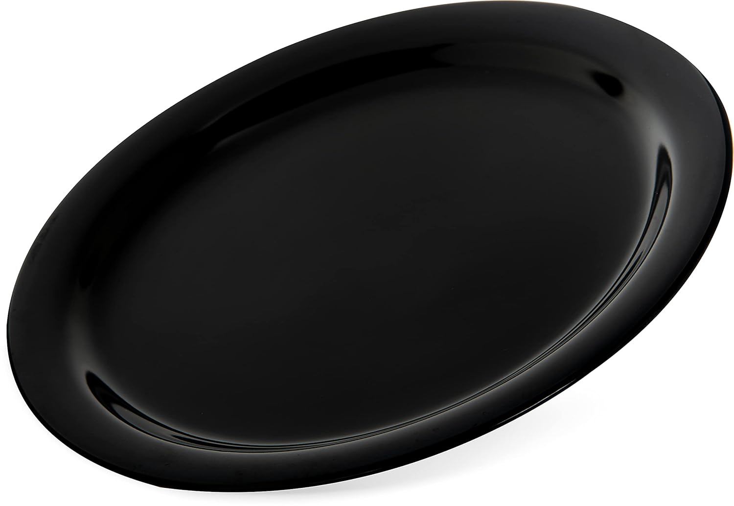Carlisle FoodService Products Dallas Ware Reusable Plastic Plate with Rim for Buffets, Home, and Restaurants, Melamine, 9 Inches, Black, (Pack of 48)