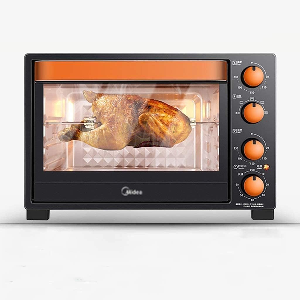 oven mini oven air fryer oven Mini Ovens 360° Rotating Fork Black Electric Oven, Household 1500W Baking Multi-Function Electric Oven, 32L Large Capacity Upper and Lower Independent Temperature Contr