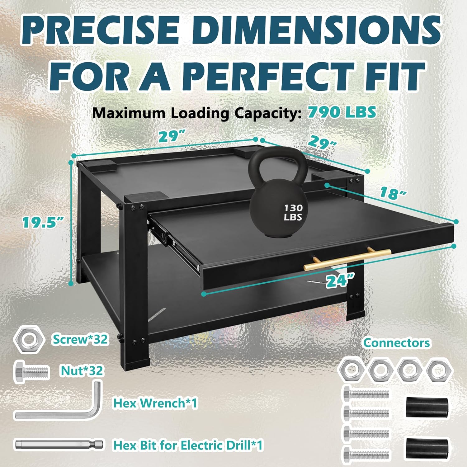 Royxen Washer and Dryer Pedestals with Drawer,29