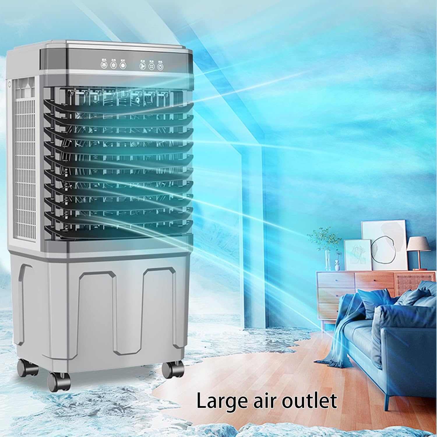 Evaporative Air Conditioner, 3 Speeds Personal Air Conditioner with 12H Timer, Portable Air Cooler for Room Bedroom Camping