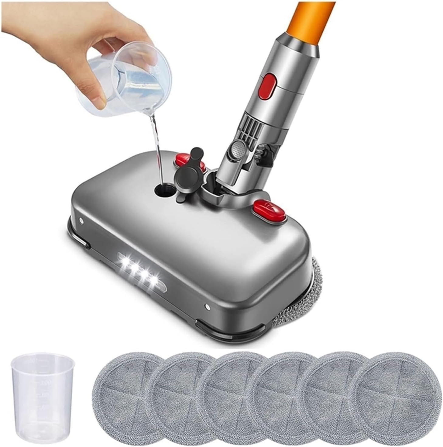 Electric Cleaning Mop Wet Dry Mopping Head with LED Light Compatible with Dyson V7 V8 V10 V11 V15 Vacuum Cleaner Parts