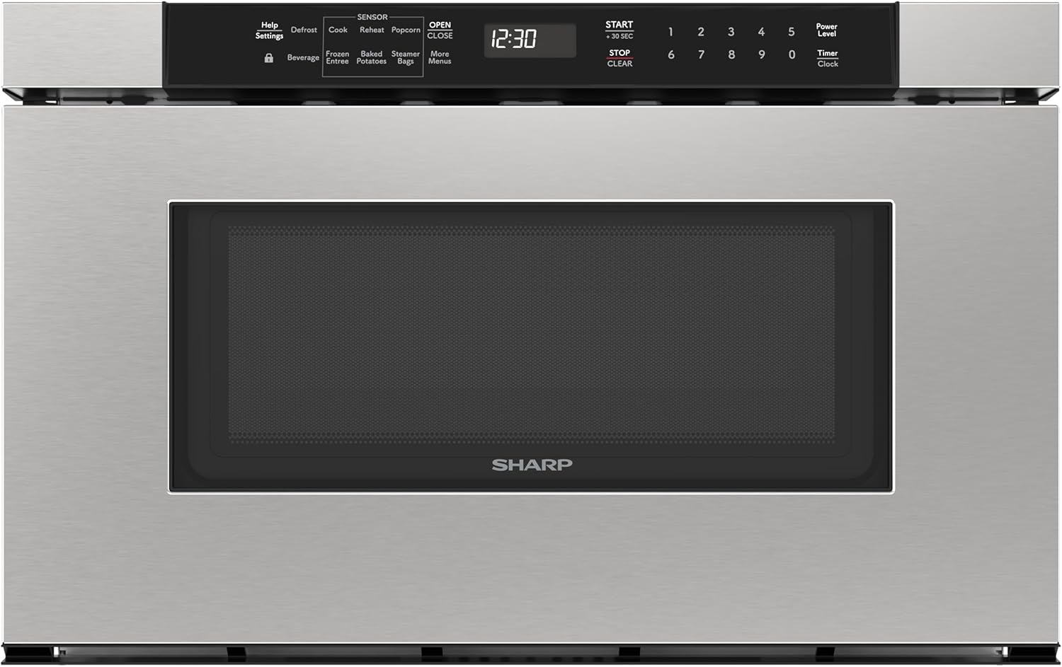 Sharp SMD2420MS 24-Inch Built-In Microwave Drawer Oven, 1.2 Cu. Ft, Stainless Steel, Touch Control Panel, Sensor Cook Technology, Under-Counter Installation