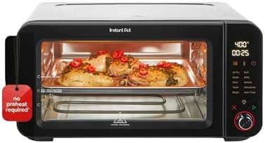 Instant Pot No Preheat Required* 6-Slice Air Fryer Toaster Oven with InstantHeat Technology, 10-in-1, Air Fry, Roast, Bake, Sear Crisp, Toast, Bagel, Broil, Dehydrate, Reheat, and Make Pizza