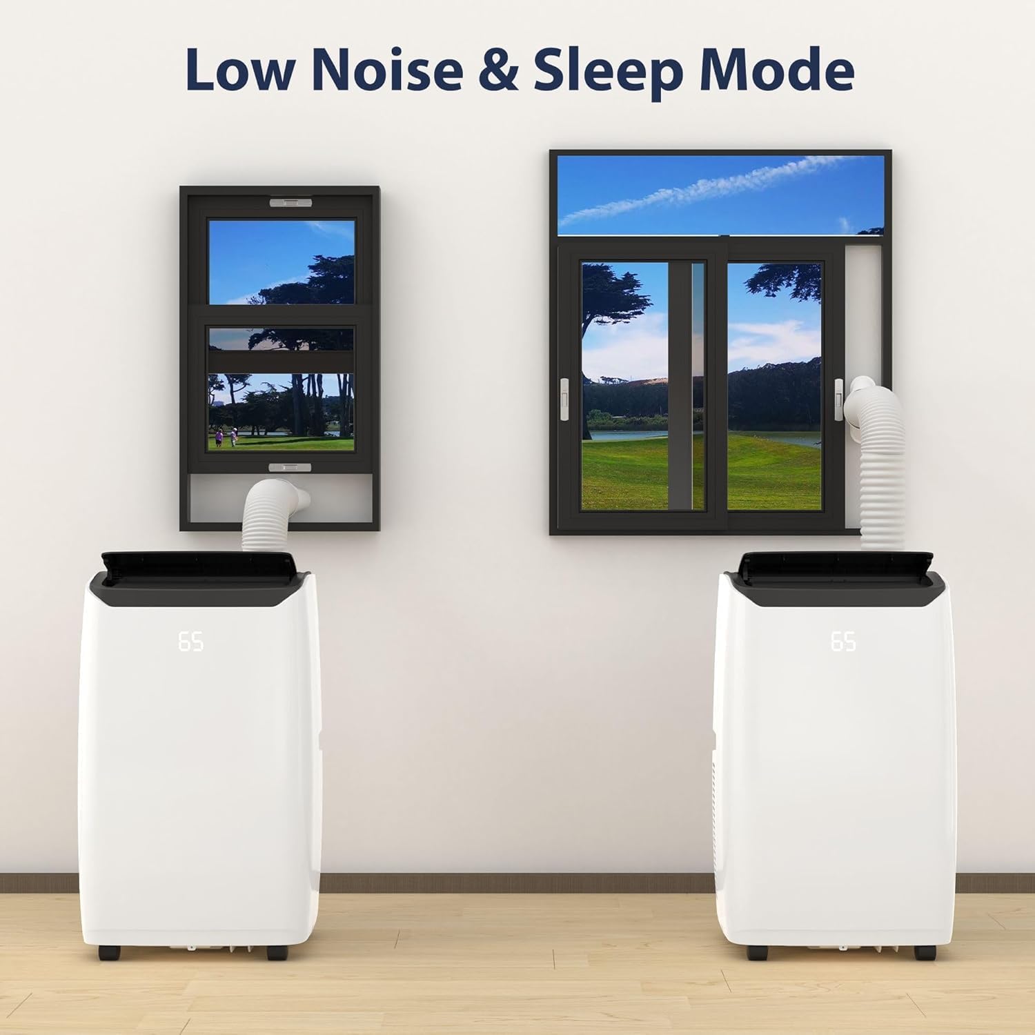 14,000 BTU Portable Smart Air Conditioner, 4-In-1 Remote Control Vertical AC Unit, 24-Hour Timer/Cooling/Dehumidifying/Fan Mode, Smart Portable AC Cools Up to 750 Sq. Ft. Bedrooms, Offices, Black Top