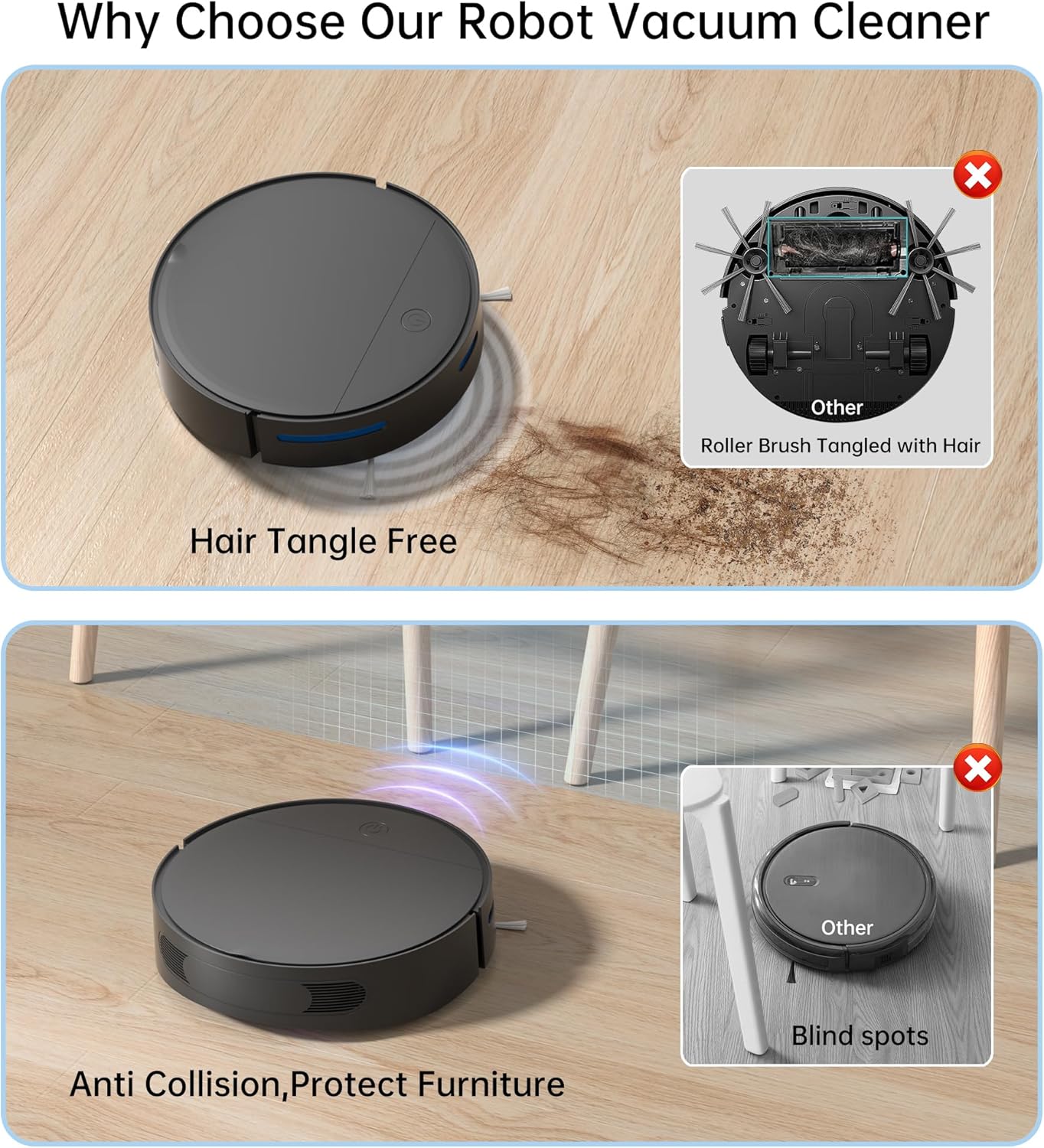 Robot Vacuum Cleaner, Upgraded 3500Pa Powerful Sunction Robot Vacuum with Remote Control,Automatic Self-Charging,Long Run Time,Slim,Quiet Robotic Vacuum Cleaner for Carpet Pet Hair