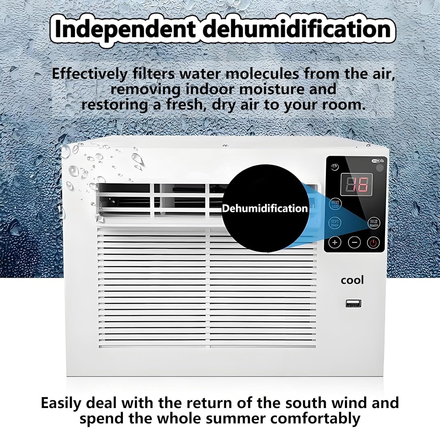 2-in-1 Portable Air Conditioner Compact Size Dehumidifier Mini Air Cooler with Remote Control & 1-12h timer & LED Light Cold AC Unit Personal Air Cooler for Home Bedroom Office