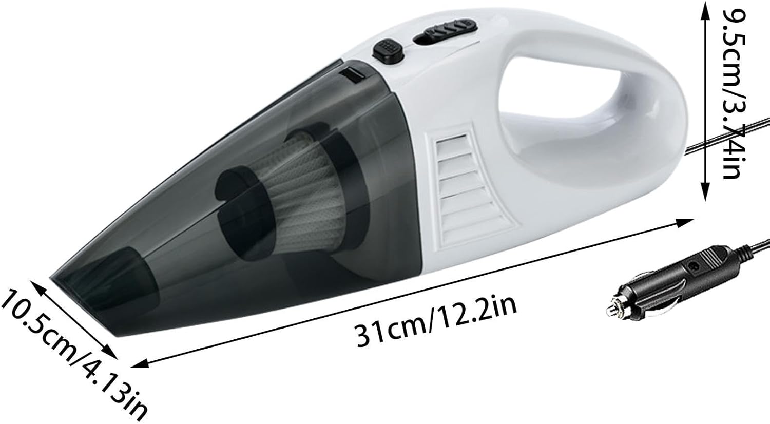 Car Handheld Vacuum Cleaner, 6000pa High Power Rechargeable Vacuum Cleaner, Lightweight Handheld Vacuum Cleaner Portable Wireless Charging Vacuum Cleaner for Bed Sofa Desk Car, 1, White 1