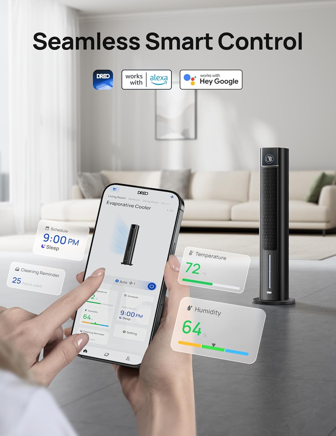 Dreo Evaporative Air Swamp Cooler, 43