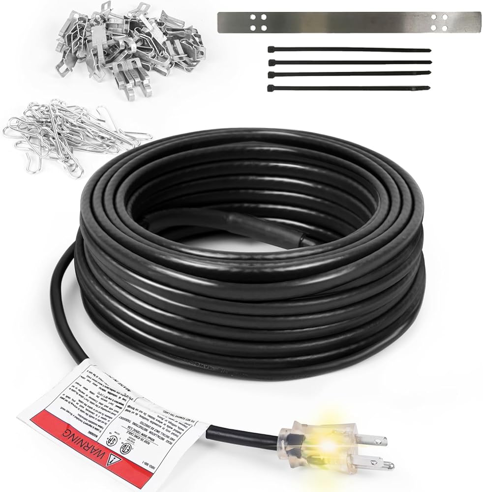 HEATIT HIRD 120 feet 5 Watts Per Foot Roof & Gutter Snow De-Icing Cable & Downspout Hanger