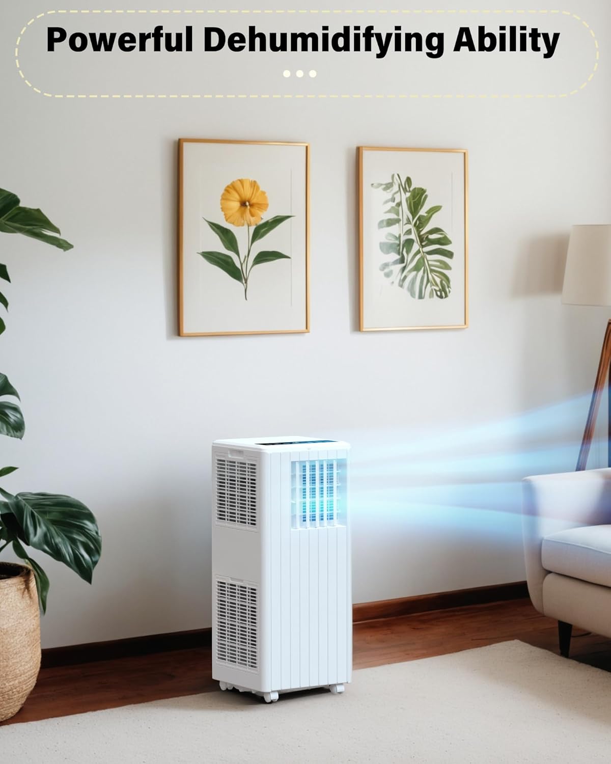 8000 BTU Portable Air Conditioners Portable AC Unit with Cool, Dehumidifier, Fan Modes, Standing Air Conditioner for Room Bedroom up to 350 sq.ft, Remote Control, Timer, Sleep Mode, Installation Kit