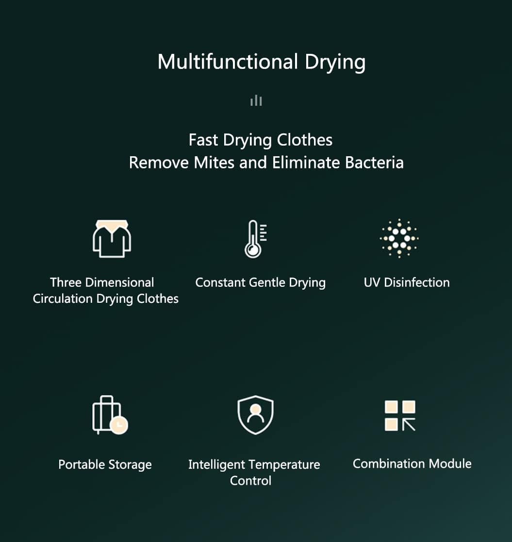 Portable Small Clothes Dryer, Travel Mini Dryer Machine with Large Dryer Bag and Extension Tube, 2 Gear Adjustment, Electric Clothes Drying Compact Dryers for Underwear, Outerwear, Shoe, Pet (Yellow)