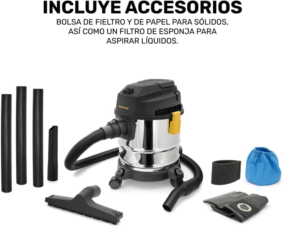 Taurus Tempest | Wet & Dry Vacuum Cleaner | 3 Modes of Use | 3.1 Gallons | Four 360° Swivel Wheels | Vacuums Solids, Liquids, or Functions as an Air Blower | Includes Accessories