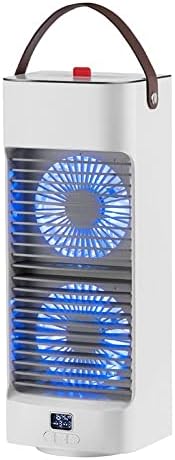 Portable Air Conditioner Cooling Fan, Evaporative Air Cooler for Room, 3 Wind Speed, 4000mAh Battery Powered & USB Rechargeable Mini Air Conditioner for Room Camping Car Office (Color : White