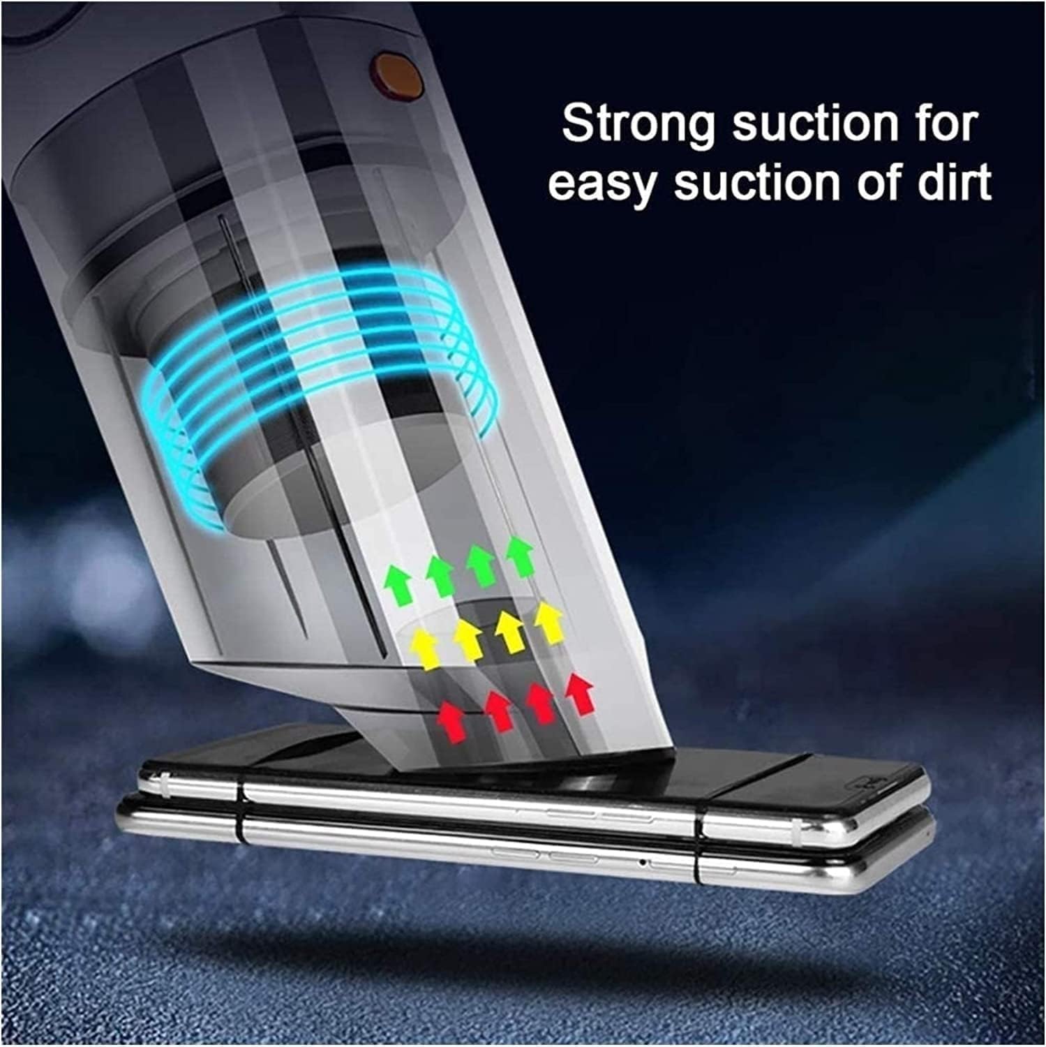 Cordless Handheld-Vacuum-Cleaner Lightweight Portable Mini Vac Inflator Air Tire for Car & Home, Cyclonic Suction Hand Rechargeable for Carpet Couch Dust Pet Cat Hair