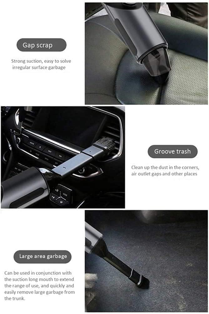 Handheld Vacuum Cordless, Rechargeable Car Vacuum, Portable Hand Held Vacuum for Home and Car Cleaning (Color : Silver)
