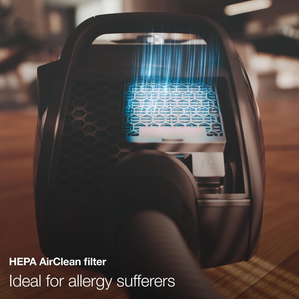 Miele Boost CX1 Cat & Dog - Bagless canister vacuum cleaner, lightweight, compact and corded with vortex technology, TurboBrush and HEPA AirClean filter, in Black/Rose