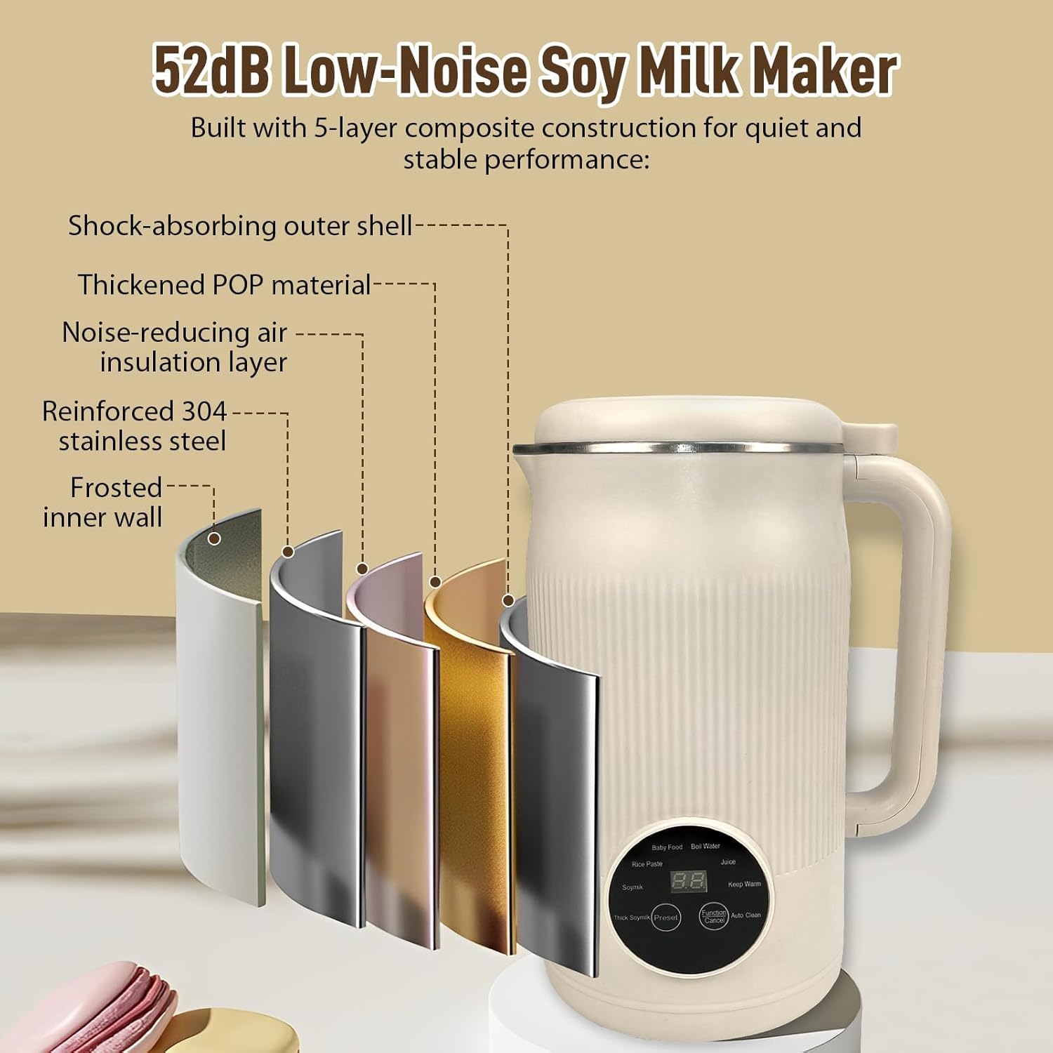 The 8-in-1 Multifunction Nut Milk & Juice Maker, 2026 Upgraded Automatic Nutmilk Maker, Eight Modes, One-Button Self-Cleaning with Timer and Keep-Warm, Suitable for Home Kitchen