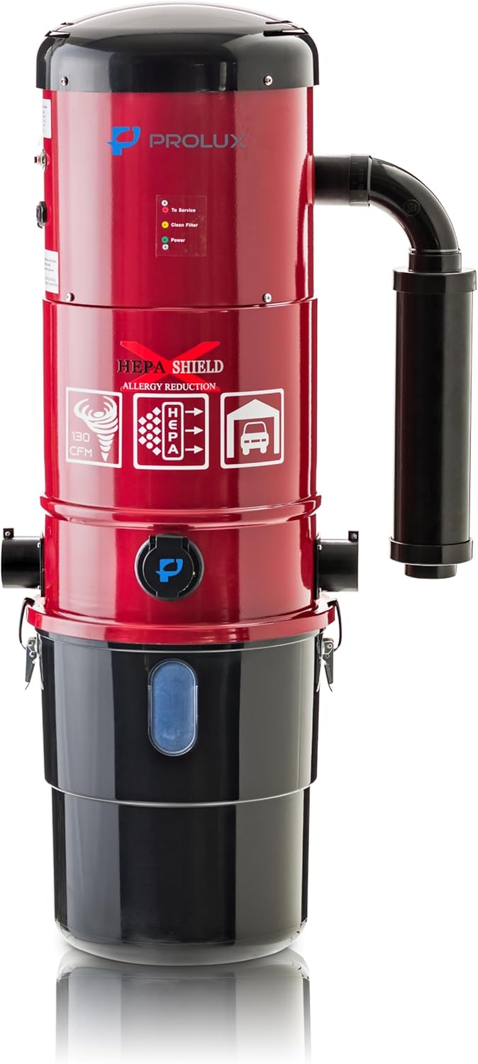 Prolux CV12000 Red Central Vacuum Power Unit w Powerful 2 Stage Motor
