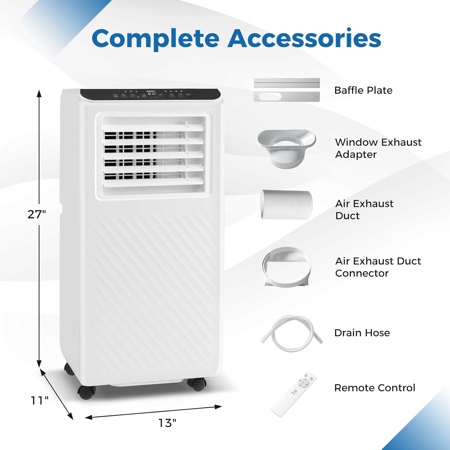 DORTALA 8000 BTU Portable Air Conditioner, 3 in 1 Floor Standing AC Unit with Fan & Dehumidifier, Quiet AC Unit with 24H Timer, Remote Control & Installation Kit for Rooms up to 250 Sq.Ft