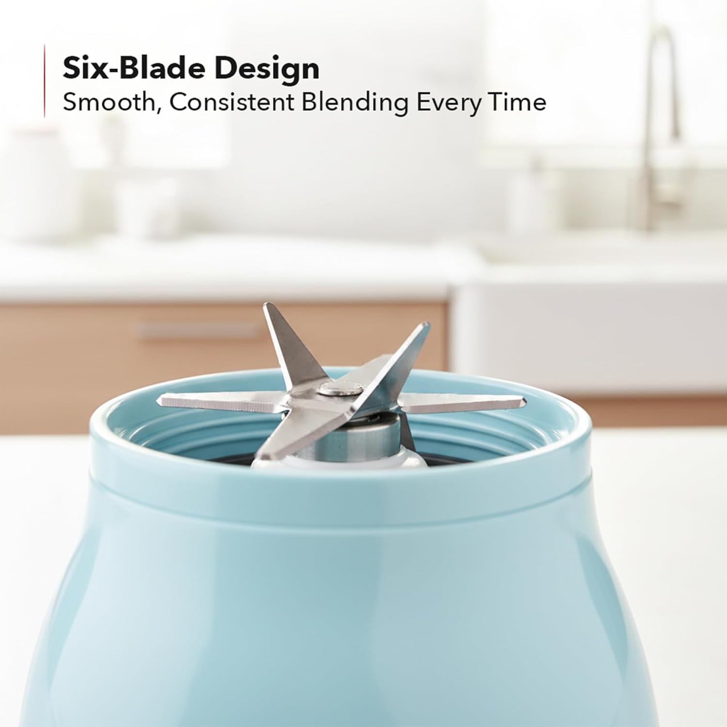 OVENTE Countertop Blender for Shakes and Smoothies with 550W Motor, 50 Oz Glass Jar and Adjustable 4 Speed Settings Ideal for Frozen Fruit Drinks, Puree, Ice Crush, Sauces and More, Blue BLH2604LBL