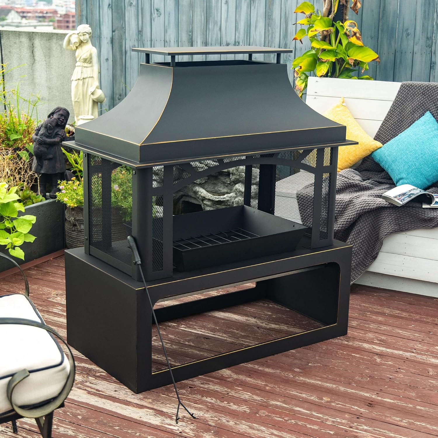 Steel Wood Outdoor Fireplace gwood Burning Chimney