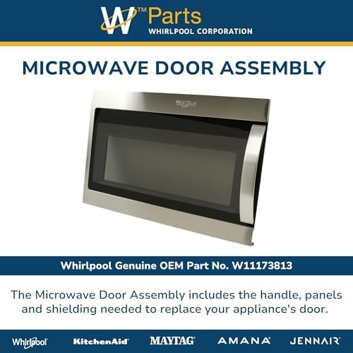 Whirlpool W11173813 Genuine OEM Microwave Door Assembly Replacement Part - Replaces