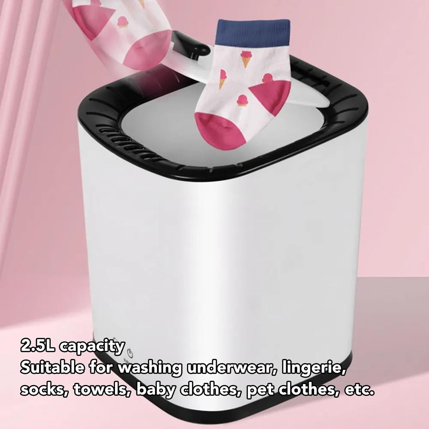 Mini Portable Washing Machine, Efficiently Cleans Small Items Washer for Travel Apartment Dorm