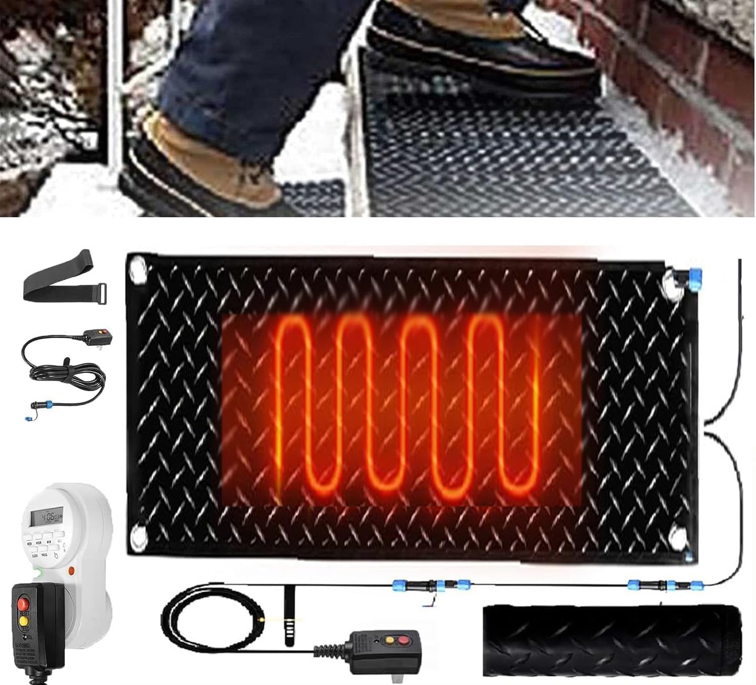Heated Snow Melting Mats with Timer for Entrances, 10