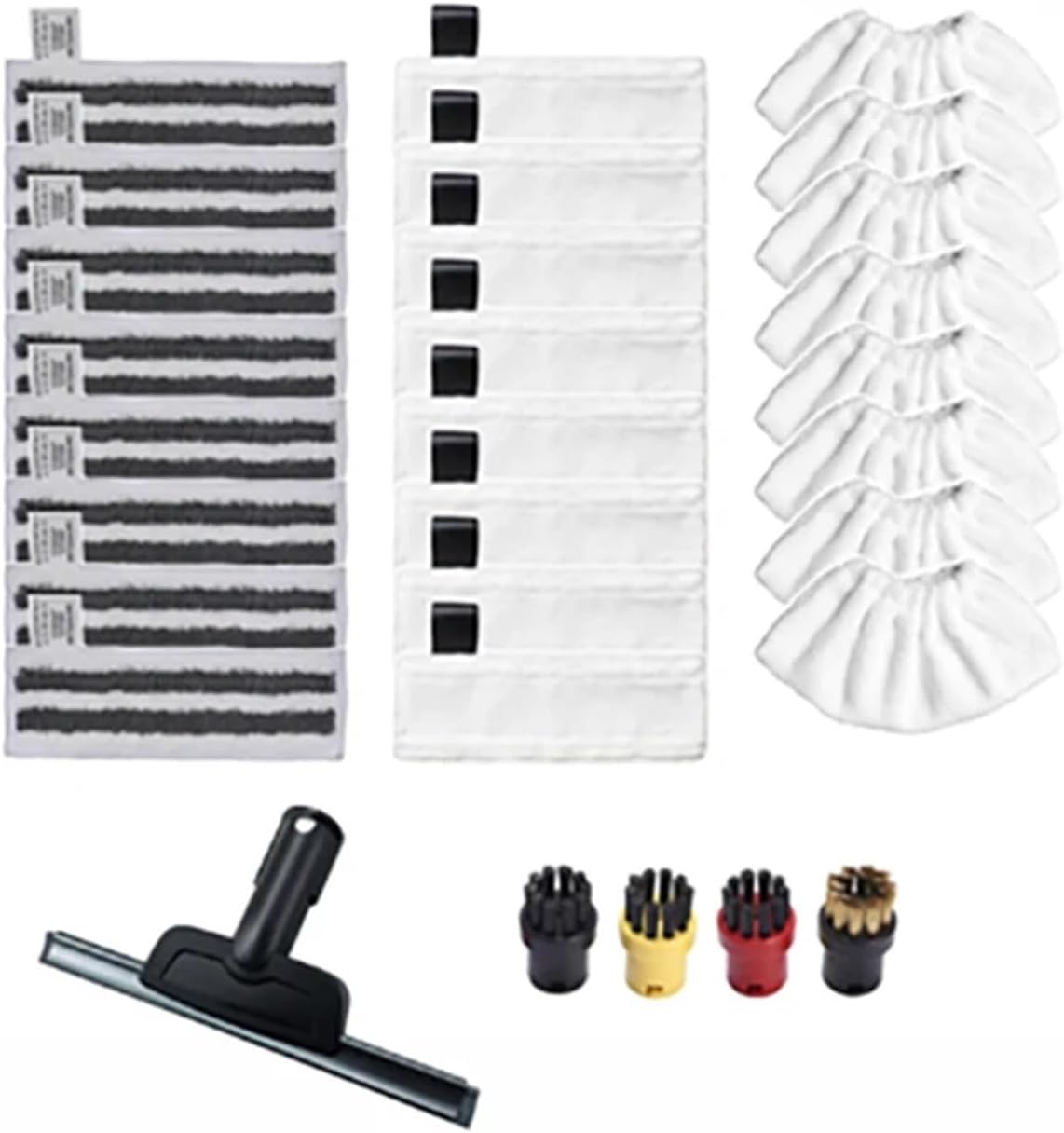 ShEraf Mop Rag Spare Parts and Window Nozzle Round Brush. Compatible with Karcher Easyfix SC2、SC3、SC4、SC5、 (Color : Set N 29pcs)