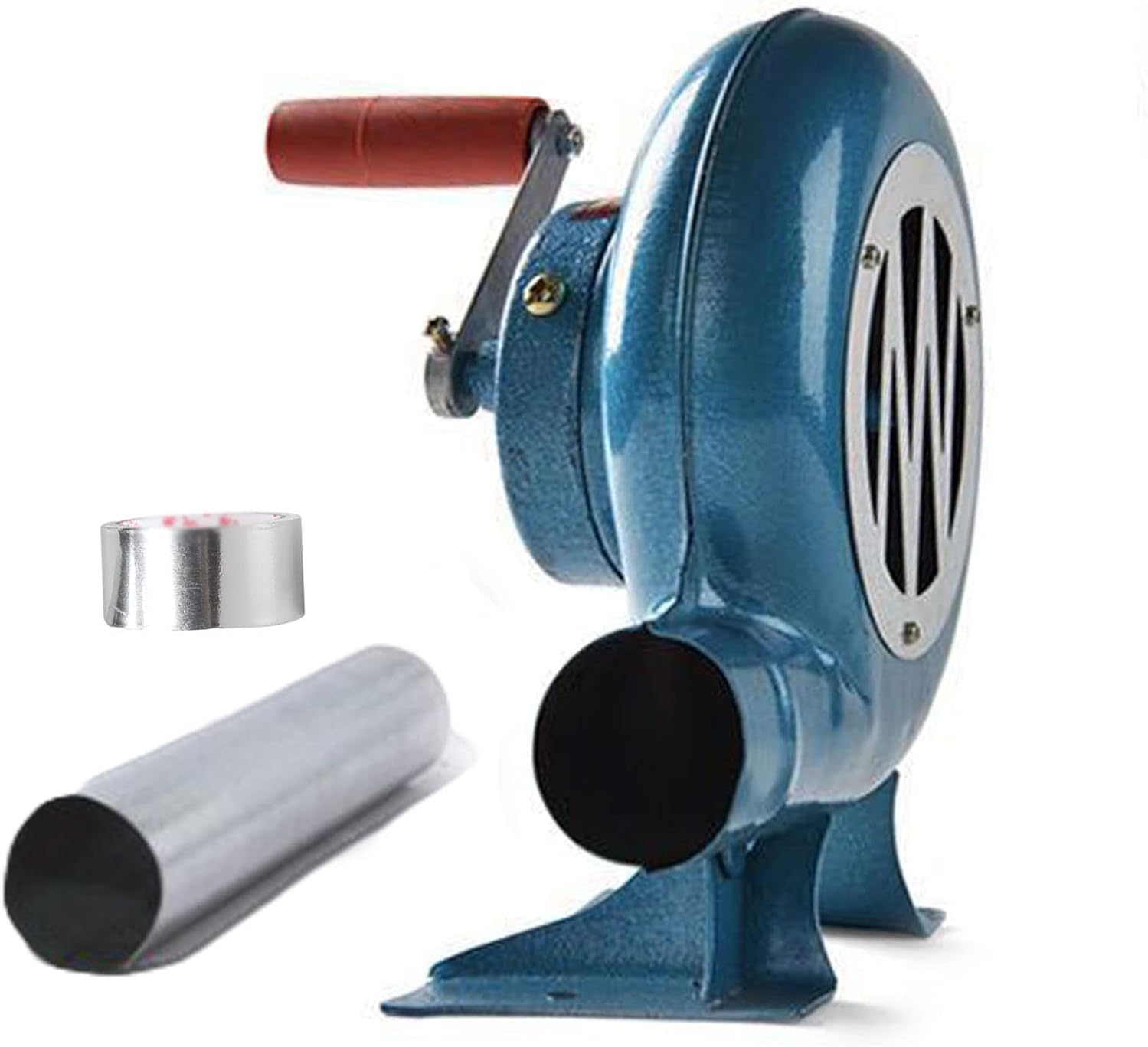 Hand Crank Blacksmith Forge Blower, Manual Charcoal Chimney Starter Smoker Fan with 20cm Extension Tube & Sealing Tape (80W/120W/150W/200W/250W/300W/350W)