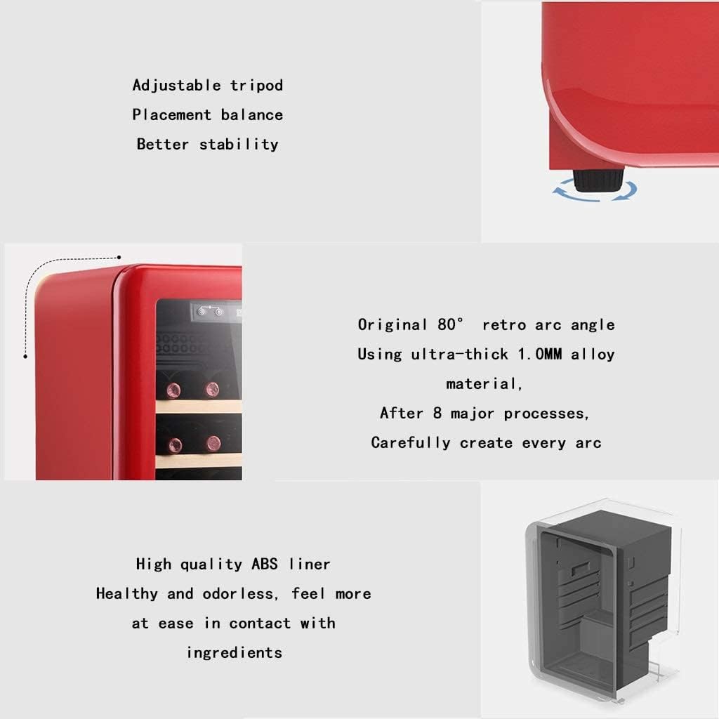 20-Bottle Wine Cooler, Beverage Refrigerator Cooler, Party Ice Bar, Silent Red/White Wine, Beer and Champagne Counter, Adjustable Temperature, Indepen