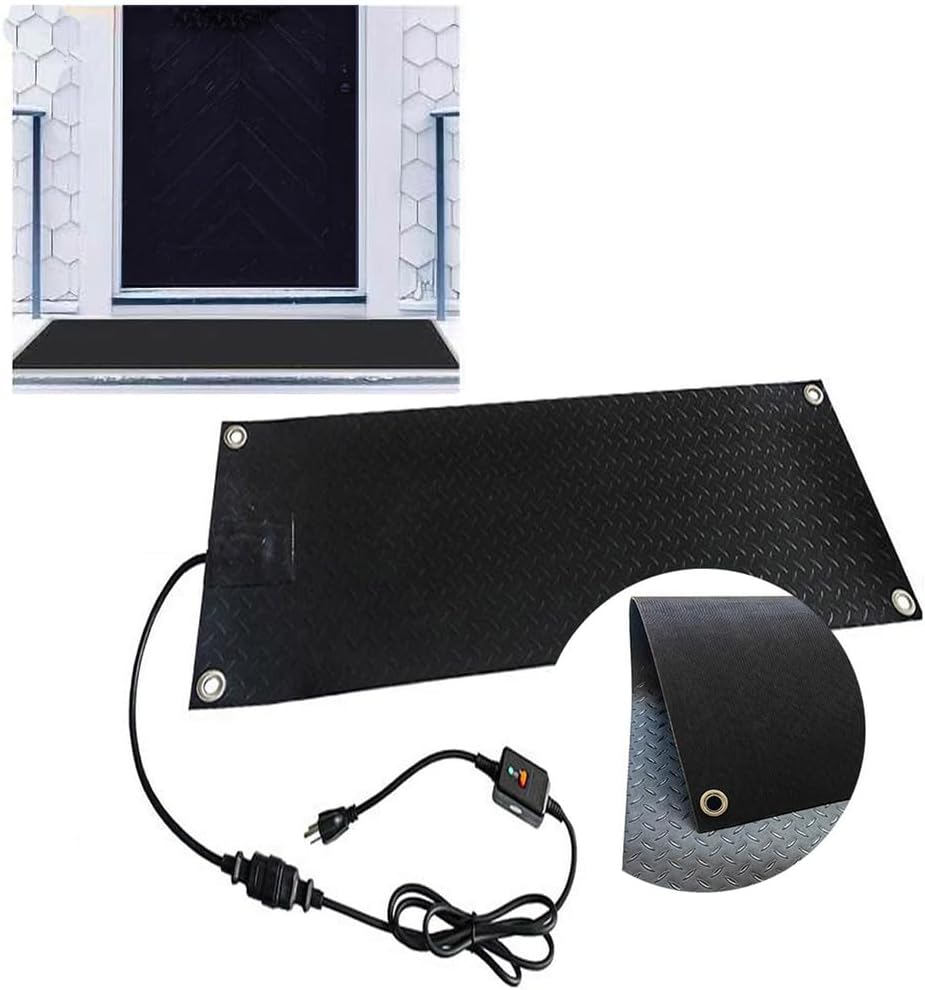 40''x60 Snow Melting Mats Outdoor, Heated Sidewalk Mats for Ice and Snow, Non-Slip Rubber Heat Track Snow Melting Mat,Heated Walkway Mat for Winter Entrances