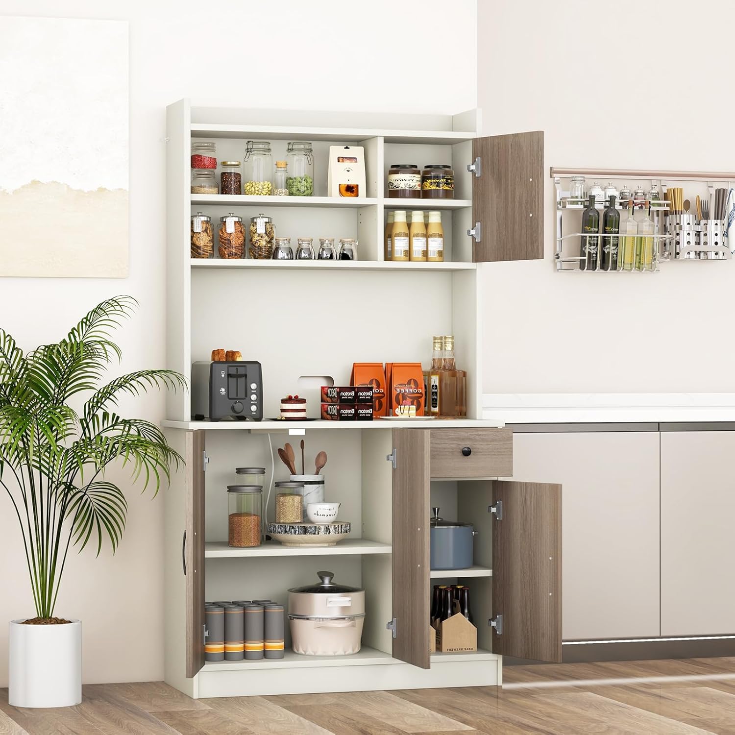 COSTWAY Kitchen Pantry Storage Cabinet, 71