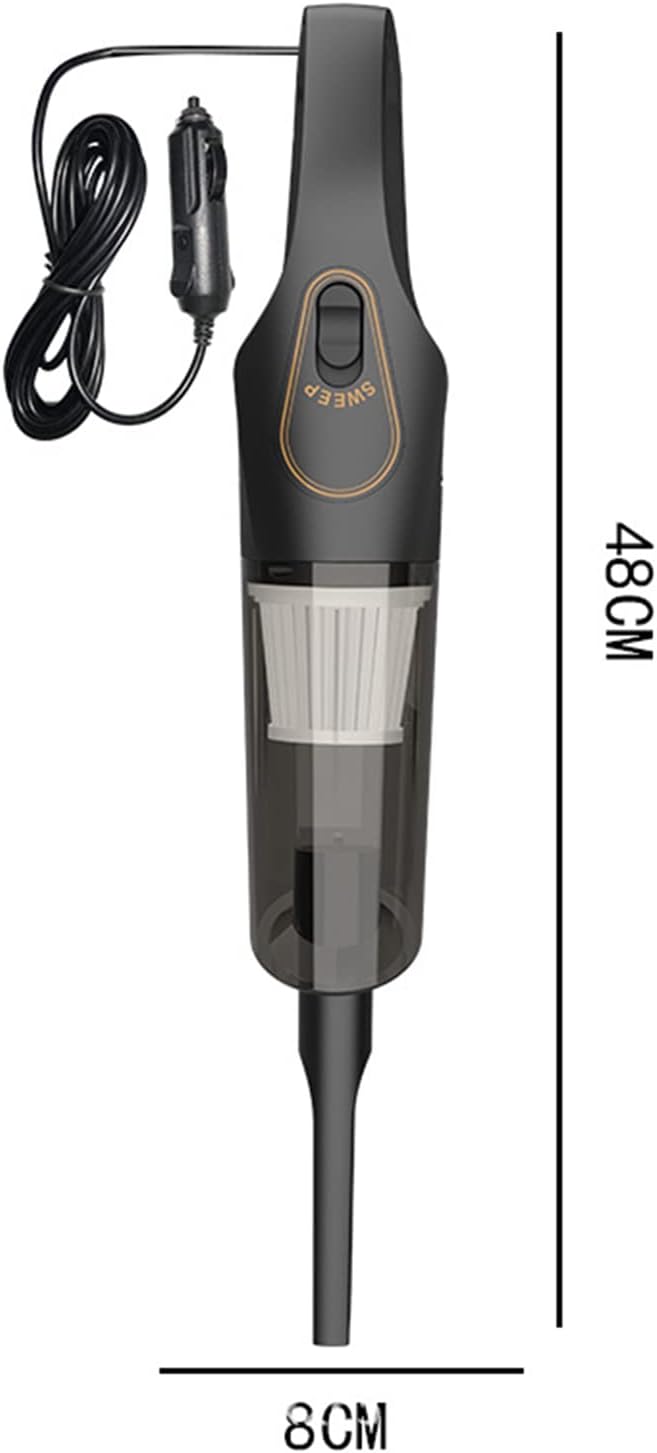 Handheld Vacuum Cleaner Cordless 120W 10000PA Strong Suction Rechargeable Light Weight Wet Dry Portable Car Vacuum Cleaner for Home, Car and Pet,Black,Wired