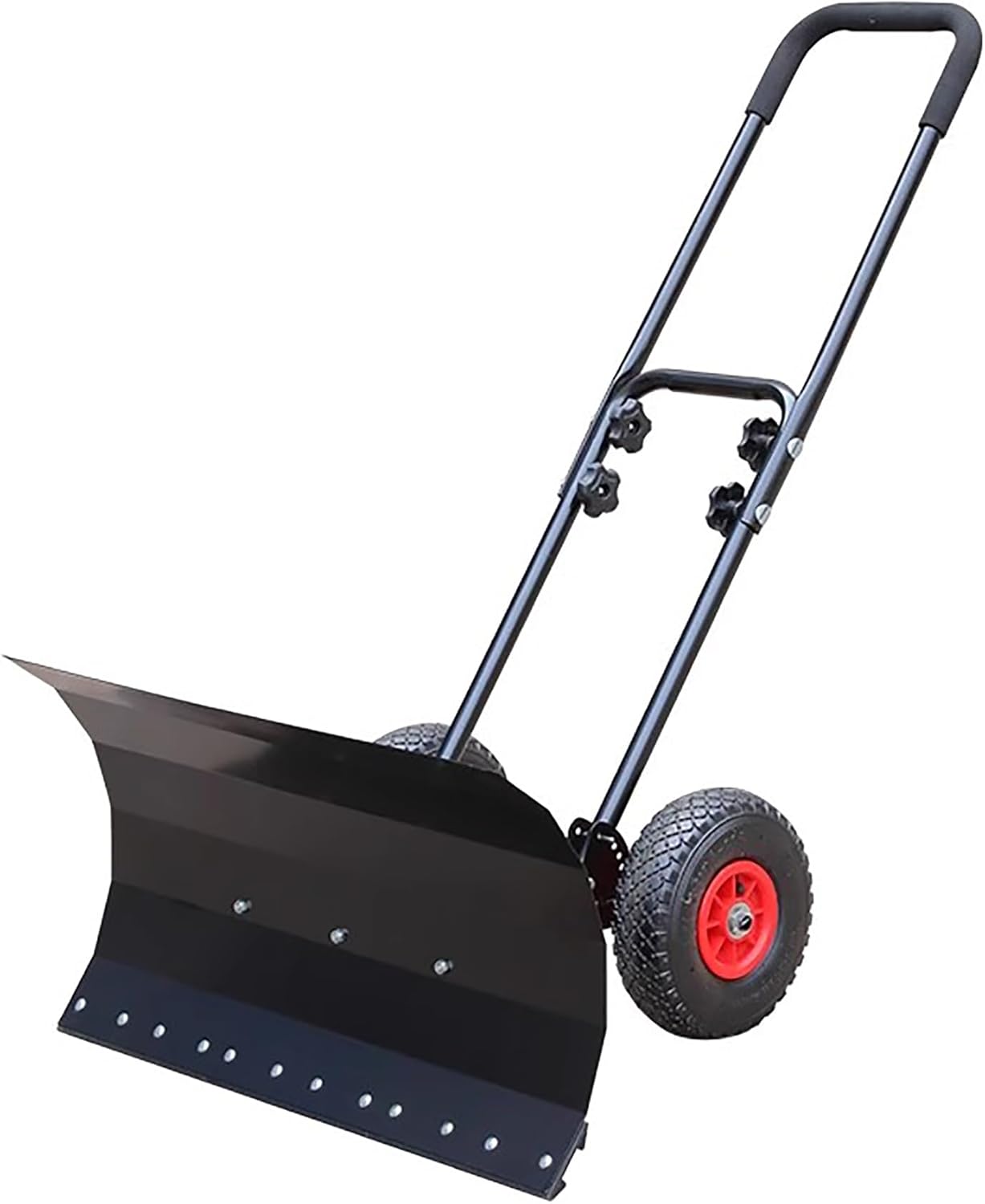 Snow Shovel，Wheeled Snowboard，Large Blade Plow & Adjustable Handle，Efficient Snow Removal Tool for Doorway Driveway or Pavement Clearing
