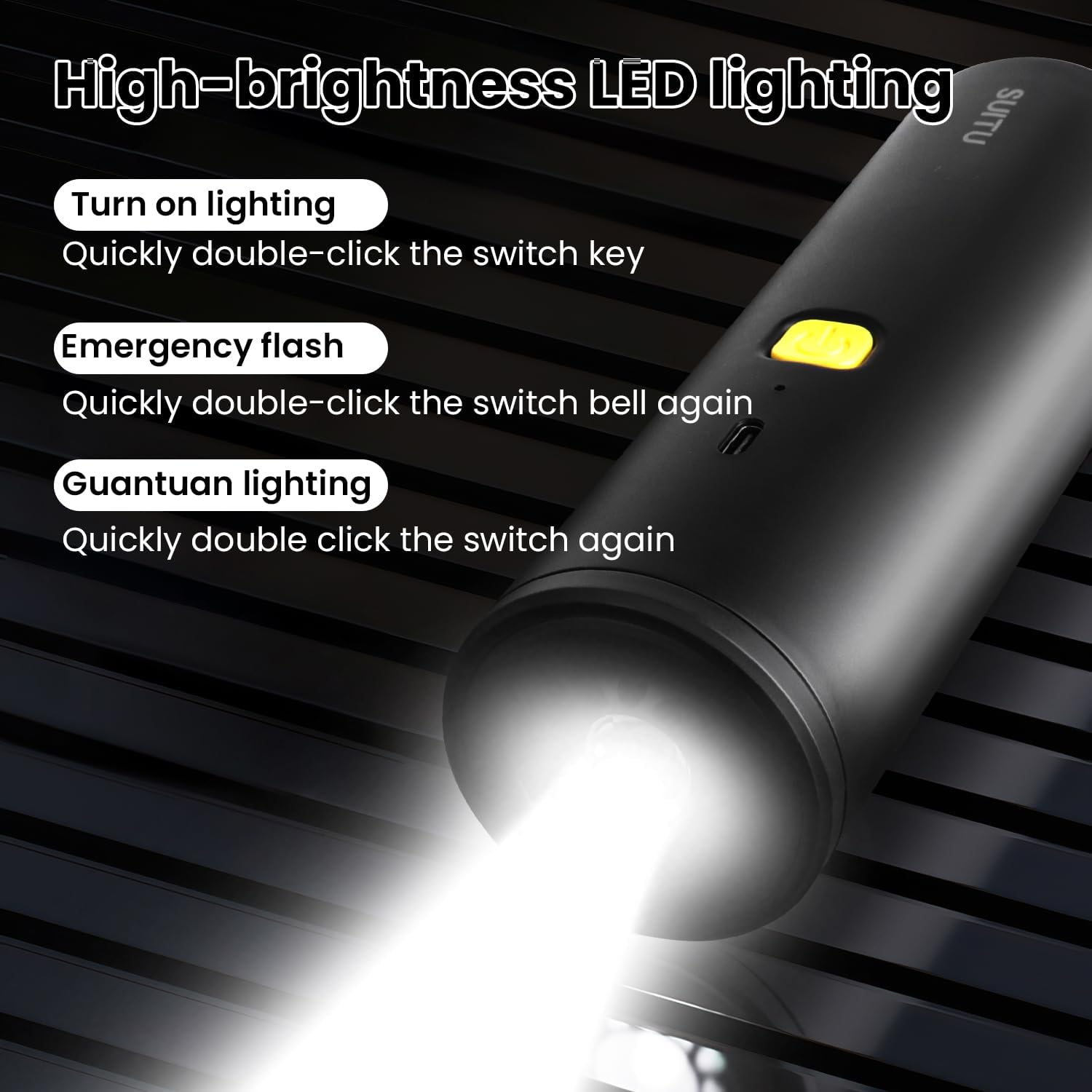 Cordless Car Vacuum Cleaner, Portable Handheld 6 in 1 High-Power Wireless Vacuum Cleaner for Home and Car, USB Fast Charging, Suitable for Cleaning in Various Scenarios-Black