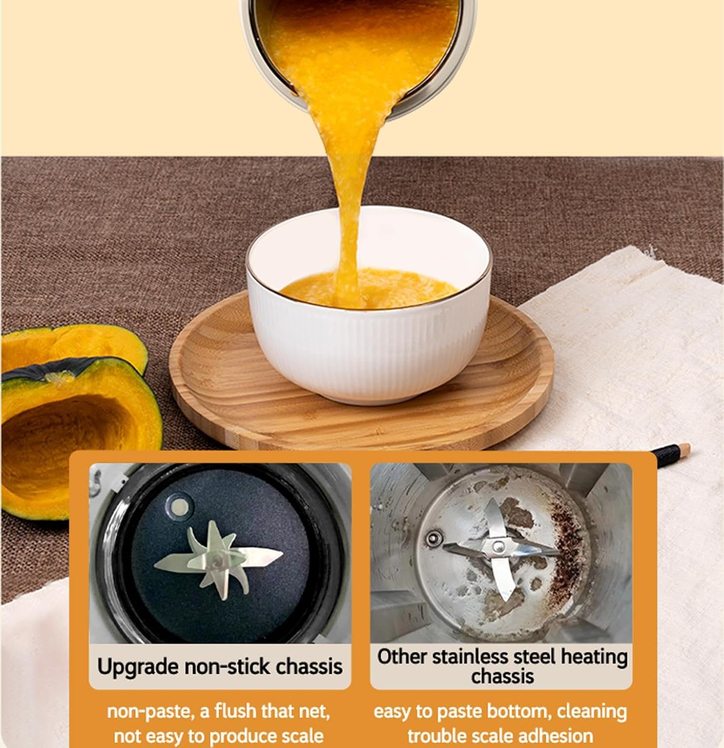 Bamousse Electric Oat Milk Maker, White, Automatic Plant Based Milk Machine, Countertop Blender with Display Window