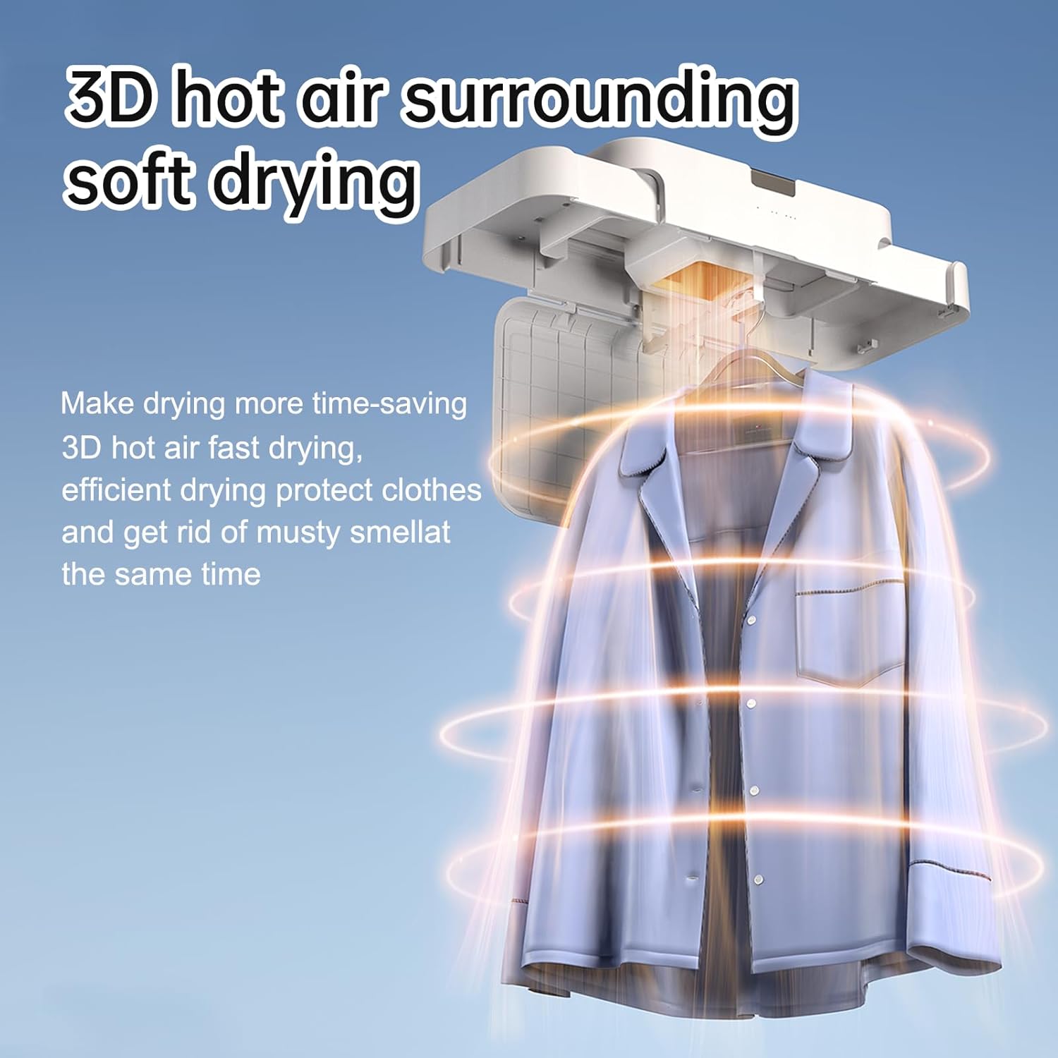 Yulisa 3.5Cu Ft Portable Clothes Dryer,22LB Capacity with Traceless & Folding Hooks,Dual Heat Modes for Delicates/Jeans,Energy Efficient Foldable Dryer for Small Spaces,Apartments,Travel,RV