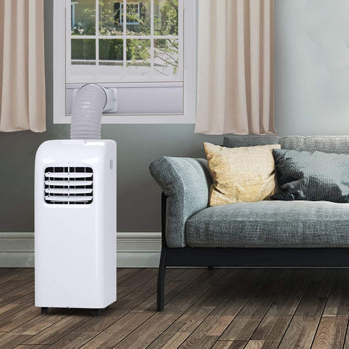 Nightcore Portable Air Conditioner, 8000BTU AC Unit w/Remote Control, LED Display & 24H Timer, Ideal for Home/Office/Apartment/Dorm, Freestanding Compact A/C with Temperature Control, White