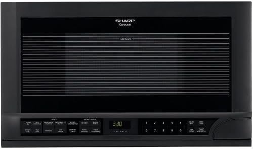Sharp R1210TY 1-1/2-Cubic-Foot 1100-Watt Over-the-Counter Microwave, Black